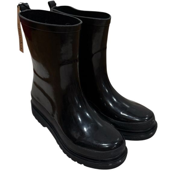 New Chooka Women's Damascus Mid Boot Rain Boots Sz 9 Black Outdoor Comfy Casual - Picture 1 of 9